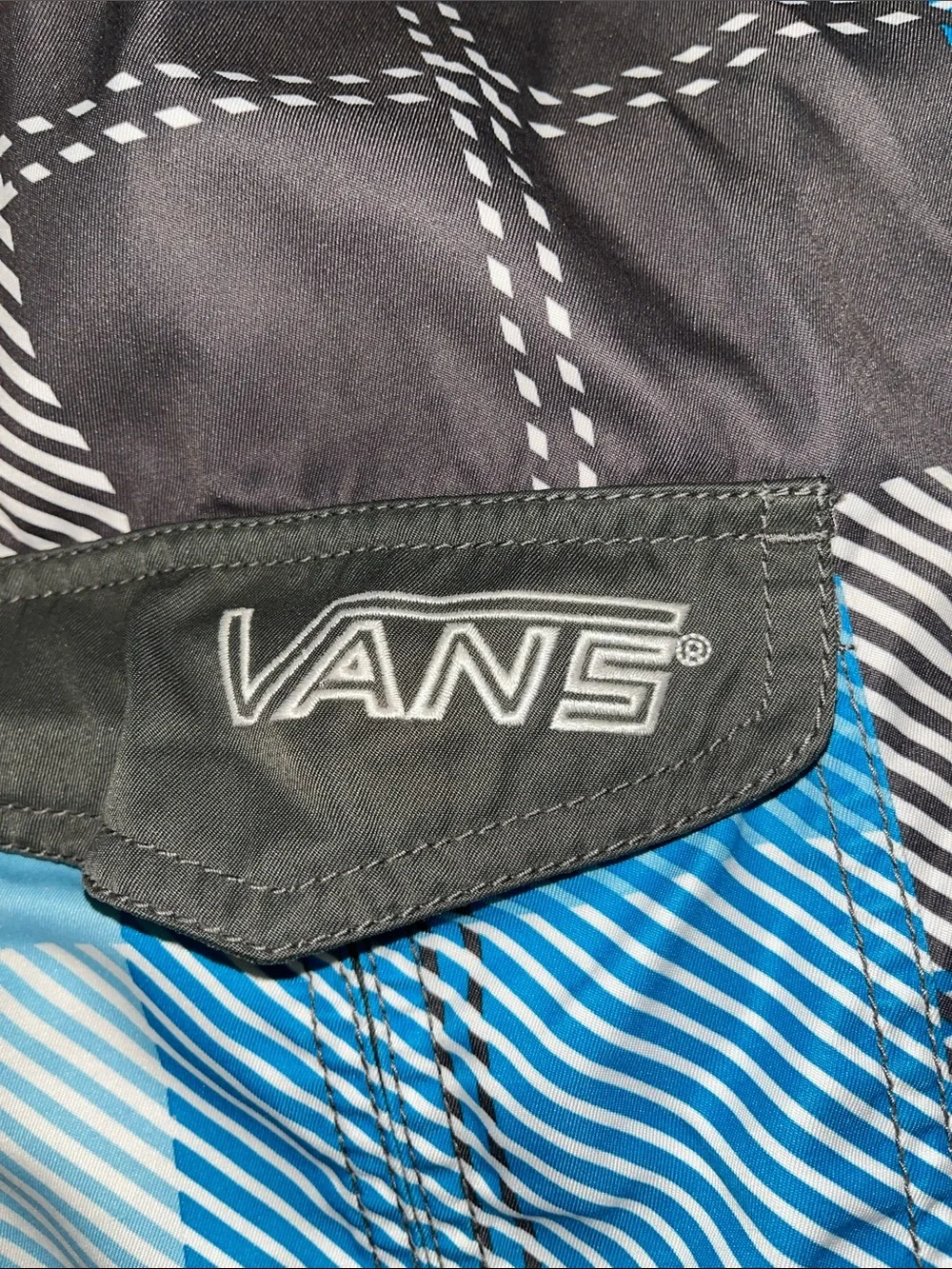 Vans Men's Blue Plaid Swim Shorts - Size 36